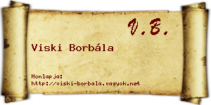 Viski Borbála névjegykártya